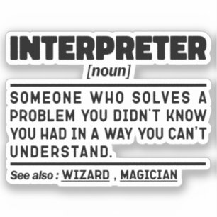 Dolmetscher Noun Translation Specialist Linguist Aufkleber