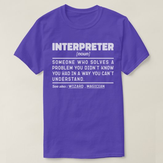 Dolmetscher Noun Translation Specialist Linguist T-Shirt (Design vorne)