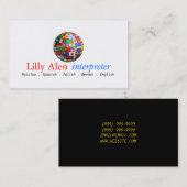 Dolmetscher Translator Business Card Visitenkarte (Vorne/Hinten)