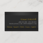 Dolmetscher, Übersetzer, Visitenkarte (Rückseite)