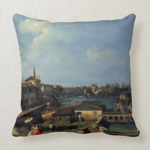 Dolo auf dem Brenta (Öl auf Leinwand) Kissen