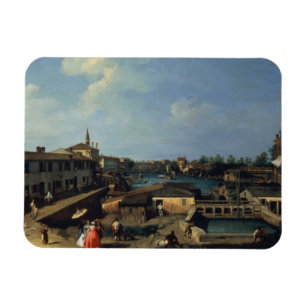 Dolo auf dem Brenta (Öl auf Leinwand) Magnet