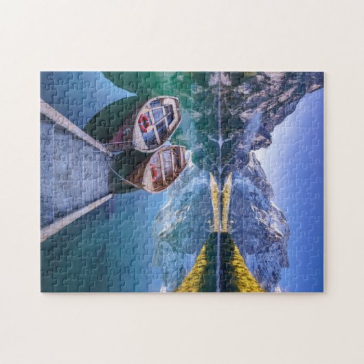 Dolomit-Alpen des Braies See-|, Italien Puzzle (Horizontal)