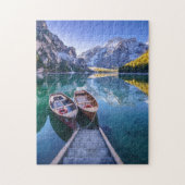 Dolomit-Alpen des Braies See-|, Italien Puzzle (Vertikal)