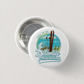 Dolomit-Berge Italien Ski-Logo Button (Vorne & Hinten)