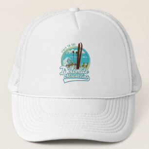 Dolomit-Berge Italien Ski-Logo Truckerkappe