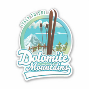 Dolomit-Berge Italien Skilogo Aufkleber