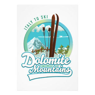 Dolomit-Berge Italien Skilogo Fotodruck