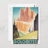 Dolomit-Vintages Reise-Plakat Postkarte (Vorne/Hinten)