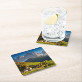 Dolomitdorf im Fall-Untersetzer Rechteckiger Pappuntersetzer (Vor Ort)