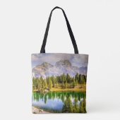 Dolomite Mountains and Lake Stunning Landscape Tasche (Rückseite)