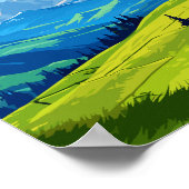 Dolomiten Alpen Italien Vintage Illustration Poster (Ecke)