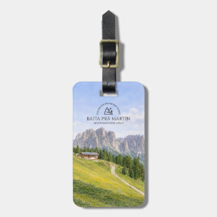 Dolomiten Alpenhütte Aquarell Natur Landschaft Gepäckanhänger