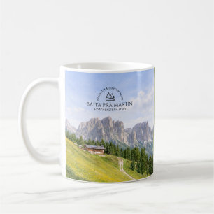 Dolomiten Alpenhütte Aquarell Natur Landschaft Kaffeetasse
