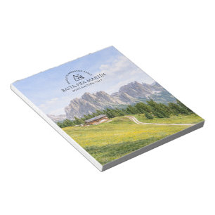 Dolomiten Alpenhütte Aquarell Natur Landschaft Notizblock