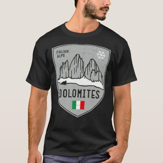 Dolomiten Berg Italien Emblem T-Shirt (Vorderseite)