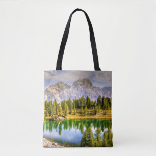 Dolomiten Berge und See Atemberaubende Landschaft Tasche