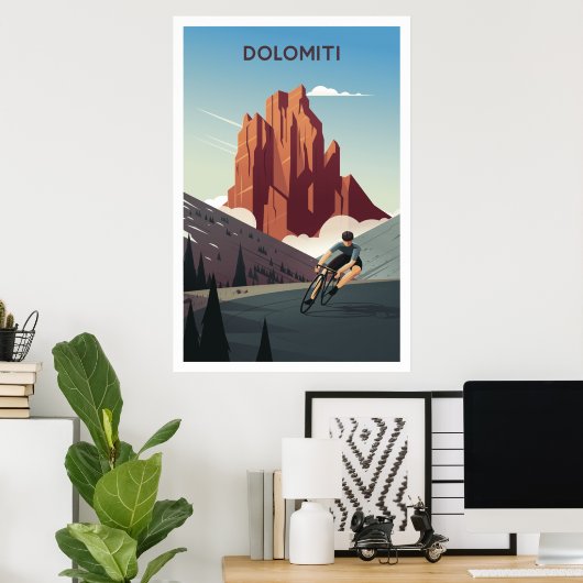 Dolomiten / Dolomiten - Radsport Print Poster (Heimbüro)