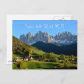 Dolomiten Dorf Herbst 'saluti' Postkarte (Vorne/Hinten)