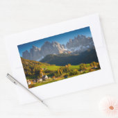 Dolomiten Dorf im Fall rechteckiger Aufkleber (Umschlag)