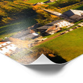 Dolomiten Dorf im Herbst Foto drucken (Ecke)