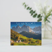 Dolomiten Dorf im Herbst italienisch Postkarte (Stehend Vorderseite)