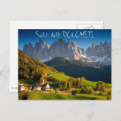 Dolomiten Dorf im Herbst italienisch Postkarte (Vorne/Hinten)