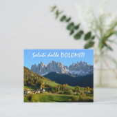Dolomiten Dorf im Herbst italienischer Text Postka Postkarte (Stehend Vorderseite)
