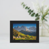 Dolomiten Dorf im Herbst schwarz Dolomiti Postcard Postkarte (Stehend Vorderseite)