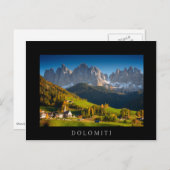 Dolomiten Dorf im Herbst schwarz Dolomiti Postcard Postkarte (Vorne/Hinten)