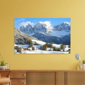 Dolomiten Dorf im Winter Leinwanddruck (Insitu (Wohnzimmer))