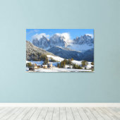 Dolomiten Dorf im Winter Leinwanddruck (Insitu (Holzboden))