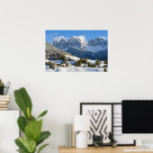 Dolomiten Dorf im Winter Poster (Heimbüro)