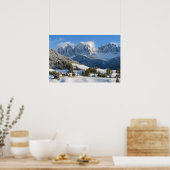 Dolomiten Dorf im Winter Poster (Küche)