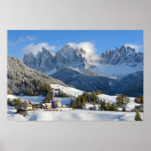 Dolomiten Dorf im Winter Poster (Vorne)