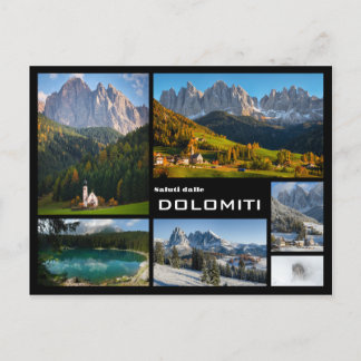 Dolomiten Foto schwarzer Text Postkarte