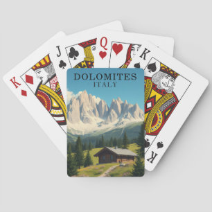 Dolomiten Italien Illustration Reise Karten Spielkarten