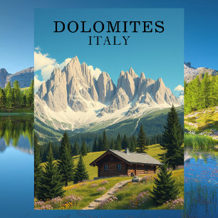 Dolomiten Italien Illustration Reisen Postkarte