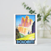 Dolomiten Italien Jahrgang Reise Postkarte (Stehend Vorderseite)
