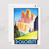 Dolomiten Italien Jahrgang Reise Postkarte (Vorne/Hinten)