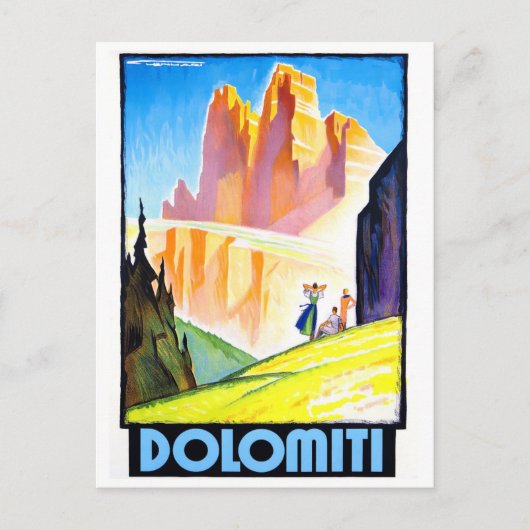 Dolomiten Italien Jahrgang Reise Postkarte (Vorderseite)
