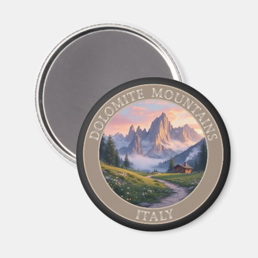 Dolomiten Italien Magnet (Vorderseite/Rückseite)