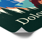 Dolomiten Italien Minimalistisches Vintages Kunstp Poster (Ecke)