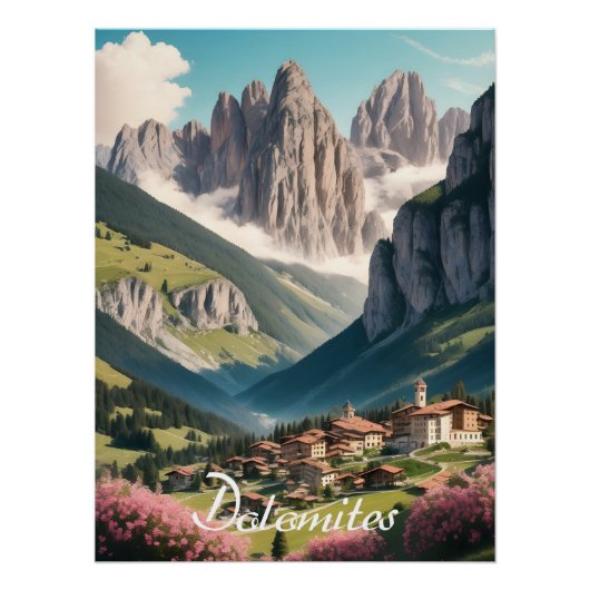 Dolomiten Italien Reiseplakat Poster (Vorderseite)