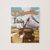 Dolomiten Italien Reiseplakat Puzzle (Vertikal)