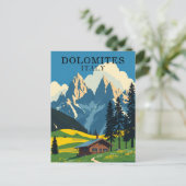Dolomiten Italien Retro Reisen Postkarte (Stehend Vorderseite)
