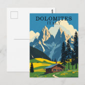 Dolomiten Italien Retro Reisen Postkarte (Vorne/Hinten)