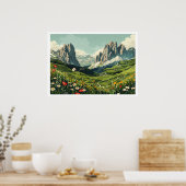 Dolomiten, Italien Retro Travel Poster (Küche)