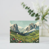 Dolomiten, Italien Retro Travel Postkarte (Stehend Vorderseite)