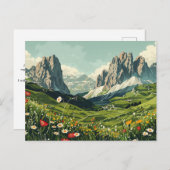Dolomiten, Italien Retro Travel Postkarte (Vorne/Hinten)